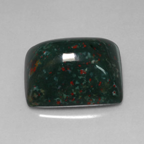 Pietra del sangue Verde maculato naturale da 20.83 ct, Taglio a baguette, Opaco