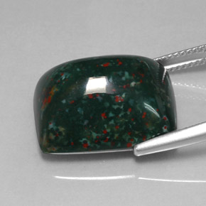 Pietra del sangue Verde maculato naturale da 20.83 ct, Taglio a baguette, Opaco