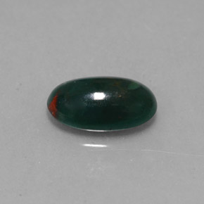 Pietra del sangue Verde maculato naturale da 0.92 ct, Taglio ovale, Opaco