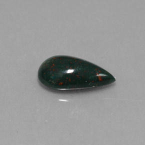 Eliotropio naturale verde da 0,82 ct, taglio a pera, opaco