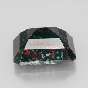 Eliotropio naturale verde da 9,74 ct, taglio smeraldo, opaco