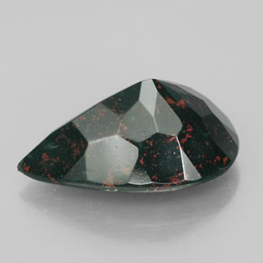 Eliotropio naturale verde da 11,42 ct, taglio a pera, opaco