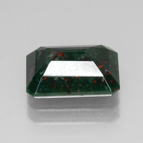 Eliotropio naturale verde da 8,39 ct, taglio smeraldo, opaco