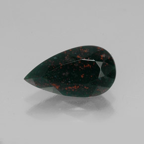 Eliotropio naturale verde da 4,61 ct, taglio a pera, opaco