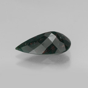Eliotropio naturale verde da 4,61 ct, taglio a pera, opaco