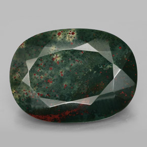 Eliotropio naturale verde da 34,17 ct, taglio a cuscino, opaco