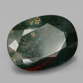 Eliotropio naturale verde da 34,17 ct, taglio a cuscino, opaco