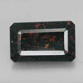 Eliotropio naturale verde da 15,14 ct, taglio smeraldo, opaco