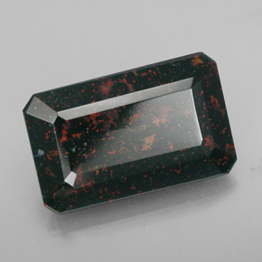 Eliotropio naturale verde da 15,14 ct, taglio smeraldo, opaco