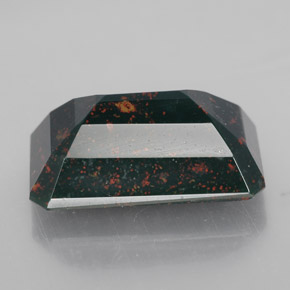 Eliotropio naturale verde da 15,14 ct, taglio smeraldo, opaco
