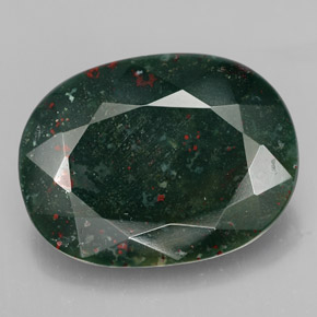 Eliotropio naturale verde da 18,48 ct, taglio ovale, opaco