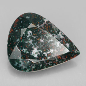 Eliotropio naturale verde da 17,28 ct, taglio a pera, opaco