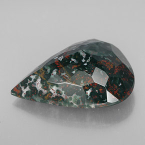 Eliotropio naturale verde da 17,28 ct, taglio a pera, opaco