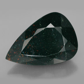 Eliotropio naturale verde da 31,74 ct, taglio a pera, opaco