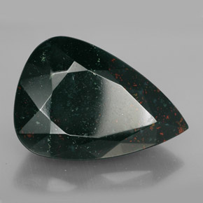Eliotropio naturale verde da 31,74 ct, taglio a pera, opaco