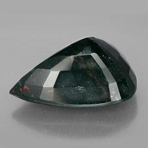 Eliotropio naturale verde da 31,74 ct, taglio a pera, opaco
