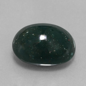 Eliotropio naturale verde da 6,35 ct, taglio ovale, opaco