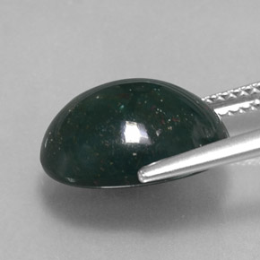 Eliotropio naturale verde da 6,35 ct, taglio ovale, opaco