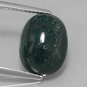 Eliotropio naturale verde da 4,74 ct, taglio ovale, opaco