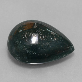 Eliotropio naturale verde da 6,59 ct, taglio a pera, opaco