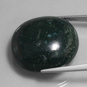Eliotropio naturale verde da 34,59 ct, taglio ovale, opaco