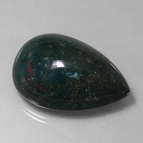 Eliotropio naturale verde da 33,97 ct, taglio a pera, opaco