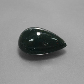 Pietra del sangue Verde maculato naturale da 2.83 ct, Forma a pera, Opaco