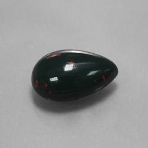 Eliotropio naturale verde da 3,23 ct, taglio a pera, opaco