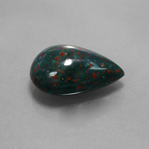 Eliotropio naturale verde da 2,70 ct, taglio a pera, opaco
