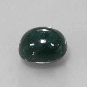 Eliotropio naturale verde maculato da 1,90 ct, taglio ovale, opaco