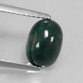 Eliotropio naturale verde da 1,22 ct, taglio ovale, opaco