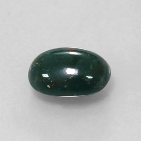 Eliotropio naturale verde da 1,22 ct, taglio ovale, opaco