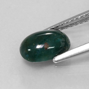 Eliotropio naturale verde da 1,22 ct, taglio ovale, opaco