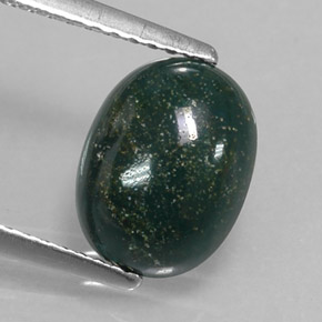 Eliotropio naturale verde da 2,17 ct, taglio ovale, opaco