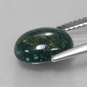 Eliotropio naturale verde da 2,17 ct, taglio ovale, opaco