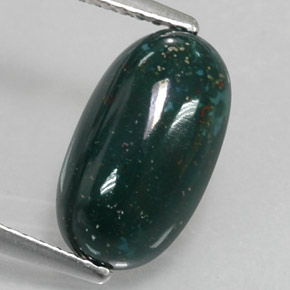 Eliotropio naturale verde da 2,99 ct, taglio ovale, opaco