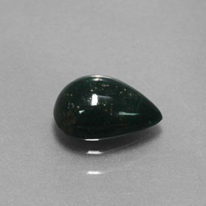 Eliotropio naturale verde da 0,70 ct, taglio a pera, opaco