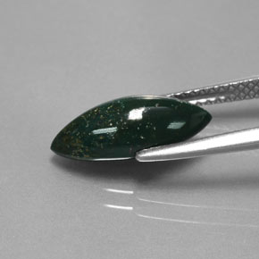 Pietra del sangue Verde maculato naturale da 2.38 ct, Taglio marquise, Opaco