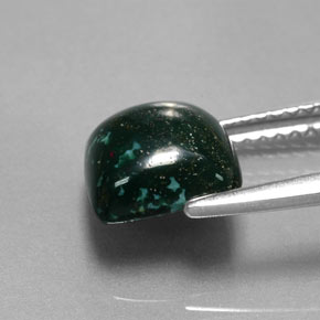 Pietra del sangue Verde maculato naturale da 2.24 ct, Taglio a cuscino, Opaco