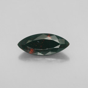 Pietra del sangue Verde maculato naturale da 1.90 ct, Taglio marquise, Opaco