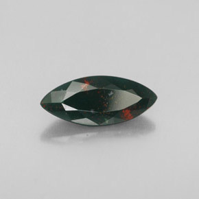 Pietra del sangue Verde maculato naturale da 1.90 ct, Taglio marquise, Opaco