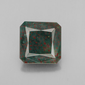 Eliotropio naturale verde da 3,74 ct, taglio smeraldo, opaco