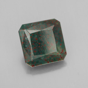 Eliotropio naturale verde da 3,74 ct, taglio smeraldo, opaco