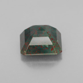Eliotropio naturale verde da 3,74 ct, taglio smeraldo, opaco