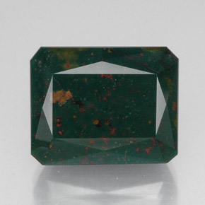 Eliotropio naturale verde da 18,33 ct, taglio smeraldo, opaco