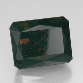 Eliotropio naturale verde da 18,33 ct, taglio smeraldo, opaco