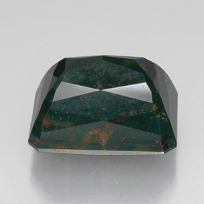 Eliotropio naturale verde da 18,33 ct, taglio smeraldo, opaco