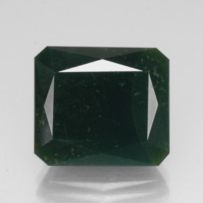 Eliotropio naturale verde da 14,29 ct, taglio smeraldo, opaco