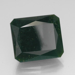 Eliotropio naturale verde da 14,29 ct, taglio smeraldo, opaco