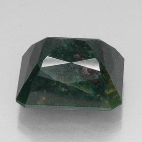 Eliotropio naturale verde da 14,29 ct, taglio smeraldo, opaco